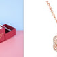 Cadeaux de Saint-Valentin Tendance : Boîte à Bijoux en Métal avec Rose et Collier